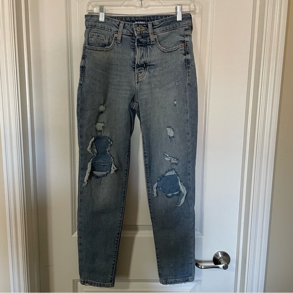 Old Navy O.G. Straight High-Rise Distressed Jeans - Picture 1 of 9